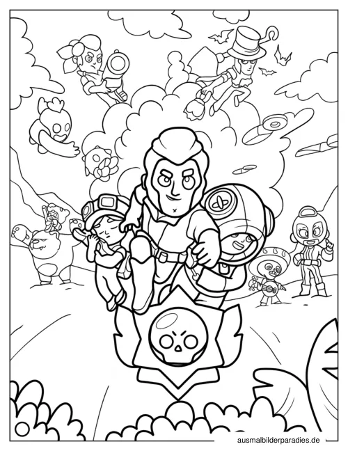 Brawl Stars Ausmalbild 2 als Gratis-PDF Brawl Stars Ausmalbild 2 - kostenlos zum Ausdrucken