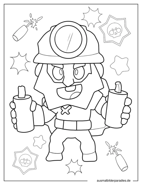 Brawl Stars Ausmalbild 4 als Gratis-PDF Brawl Stars Ausmalbild 4 - kostenlos zum Ausdrucken