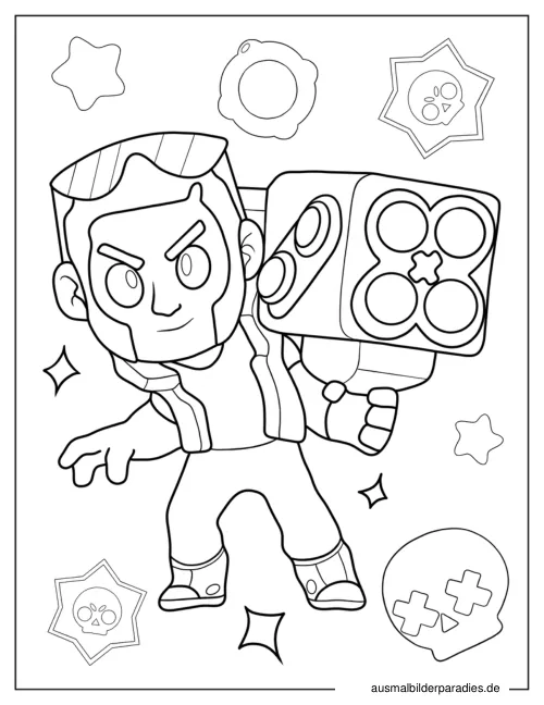 Brawl Stars Ausmalbild 8 als Gratis-PDF Brawl Stars Ausmalbild 8 - kostenlos zum Ausdrucken