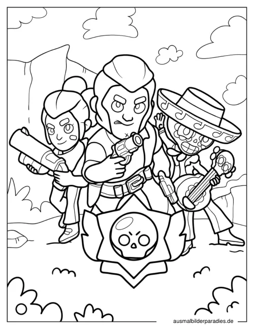 Brawl Stars Ausmalbild 9 als Gratis-PDF Brawl Stars Ausmalbild 9 - kostenlos zum Ausdrucken