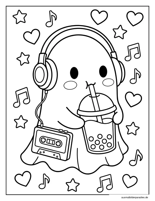 Bubble Tea Ausmalbild 10 - kostenlos zum Ausdrucken
