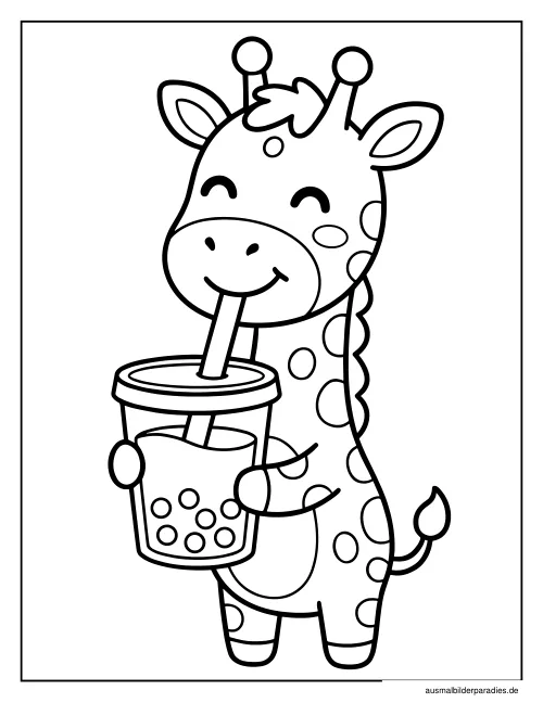Bubble Tea Ausmalbild 11 - kostenlos zum Ausdrucken
