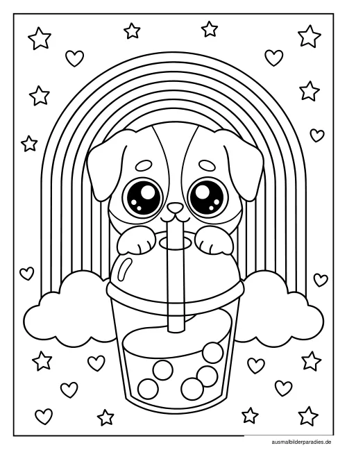 Bubble Tea Ausmalbild 13 - kostenlos zum Ausdrucken