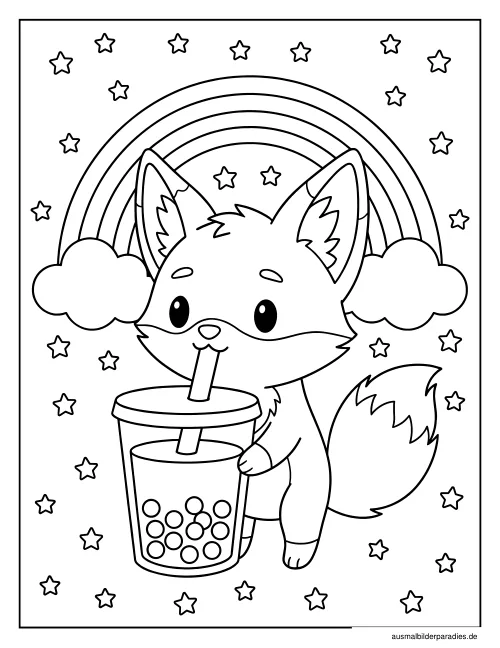 Bubble Tea Ausmalbild 14 - kostenlos zum Ausdrucken
