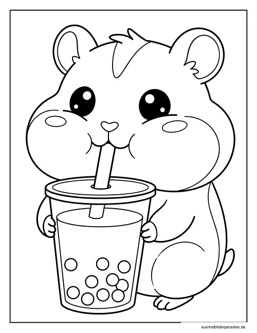 Bubble Tea Ausmalbild 17 - kostenlos zum Ausdrucken