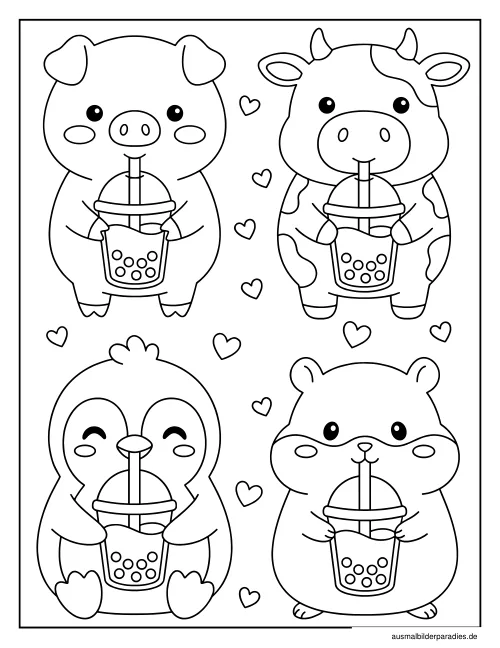 Bubble Tea Ausmalbild 21 - kostenlos zum Ausdrucken