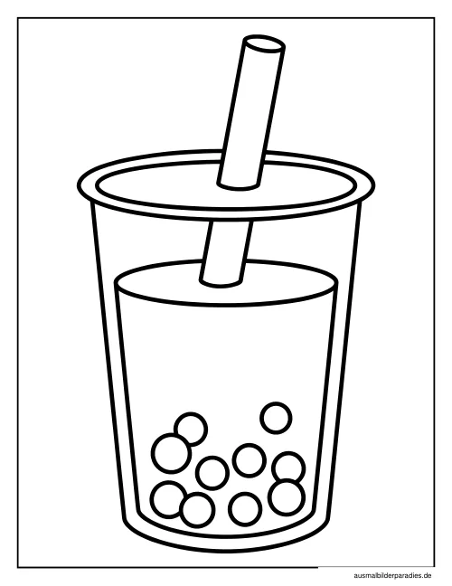 Bubble Tea Ausmalbild 27 - kostenlos zum Ausdrucken
