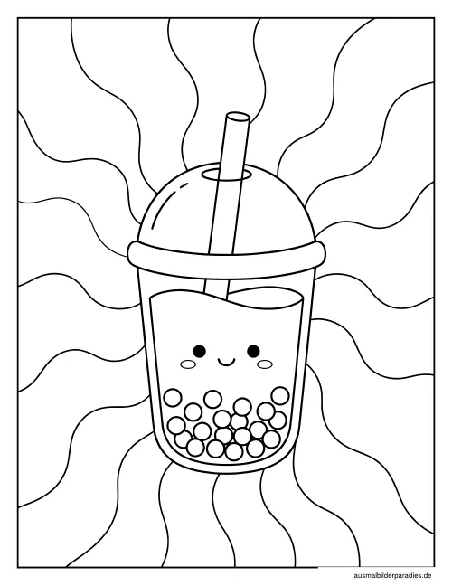 Bubble Tea Ausmalbild 30 - kostenlos zum Ausdrucken