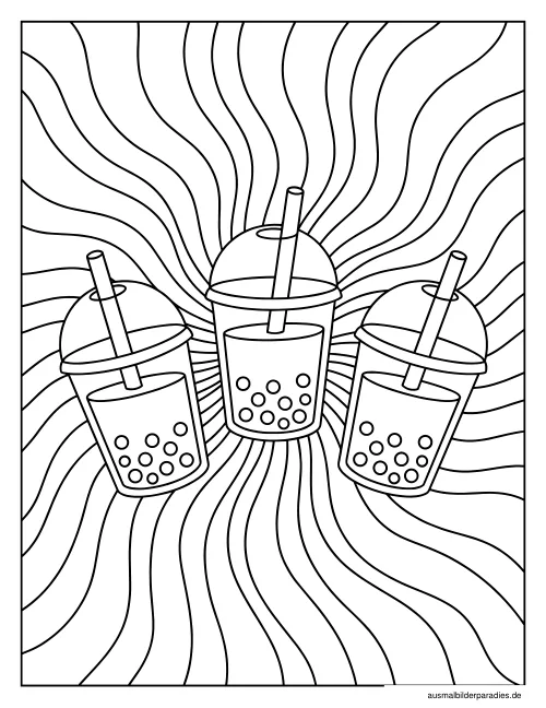 Bubble Tea Ausmalbild 4 - kostenlos zum Ausdrucken