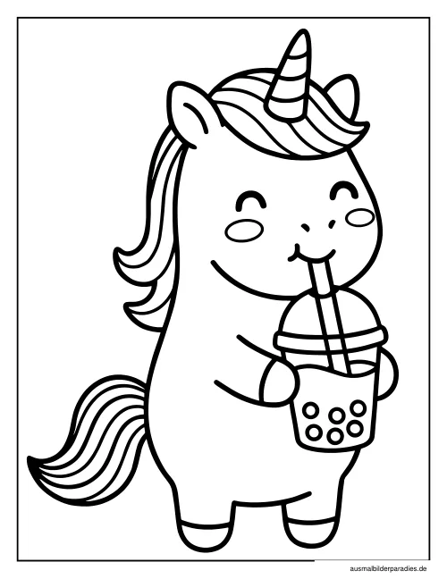 Bubble Tea Ausmalbild 8 - kostenlos zum Ausdrucken