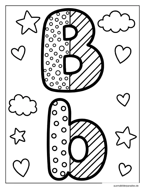 Buchstaben Ausmalbild 36 - kostenlos zum Ausdrucken