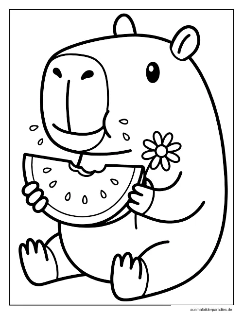 Capybara Ausmalbild 10 - kostenlos zum Ausdrucken