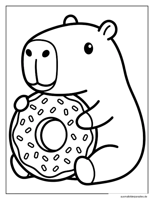 Capybara Ausmalbild 17 - kostenlos zum Ausdrucken