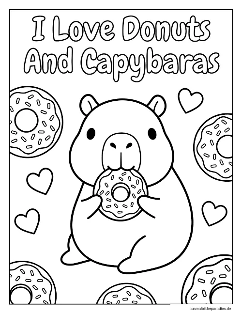 Capybara Ausmalbild 30 - kostenlos zum Ausdrucken