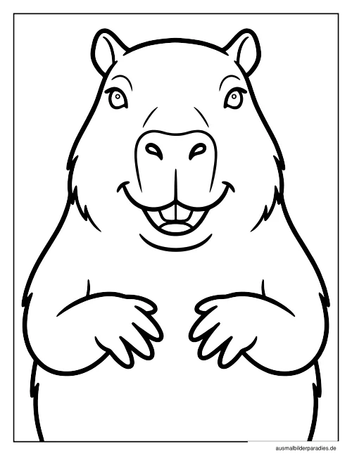 Capybara Ausmalbild 34 - kostenlos zum Ausdrucken