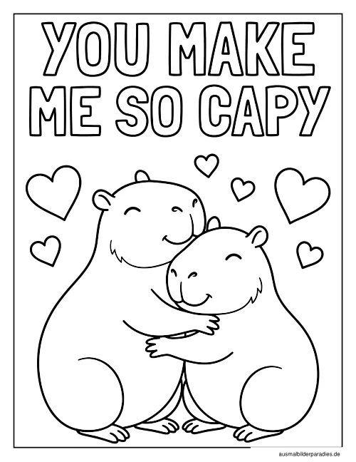 Capybara Ausmalbild 36 - kostenlos zum Ausdrucken