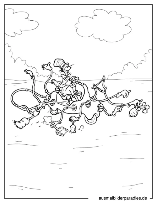 Cat in the Hat Ausmalbild 12 - kostenlos zum Ausdrucken