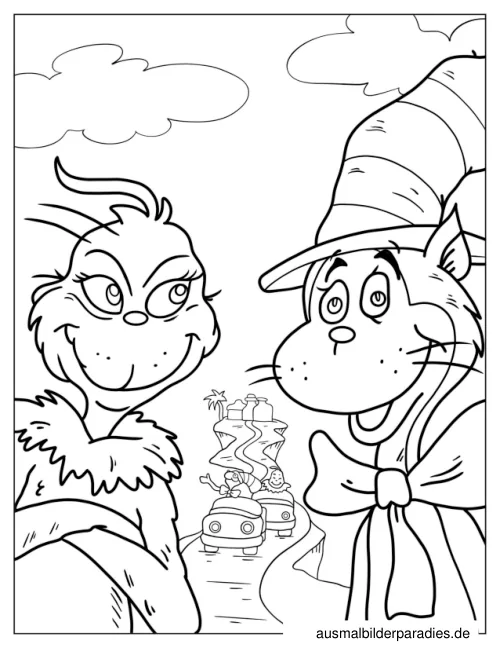 Cat in the Hat Ausmalbild 15 - kostenlos zum Ausdrucken
