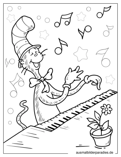 Cat in the Hat Ausmalbild 17 - kostenlos zum Ausdrucken