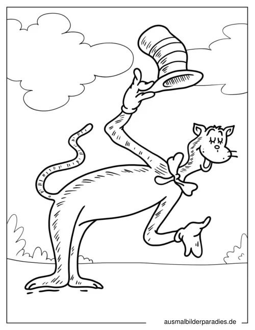 Cat in the Hat Ausmalbild 19 - kostenlos zum Ausdrucken