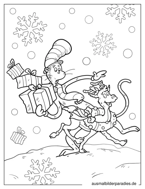 Cat in the Hat Ausmalbild 2 - kostenlos zum Ausdrucken