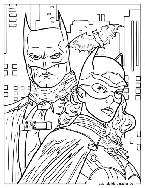 Catwoman Ausmalbild 14 - kostenlos zum Ausdrucken