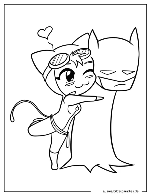 Catwoman Ausmalbild 17 - kostenlos zum Ausdrucken