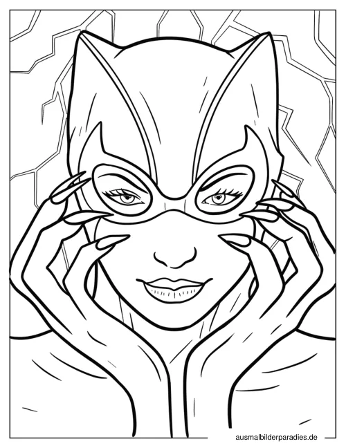 Catwoman Ausmalbild 22 - kostenlos zum Ausdrucken