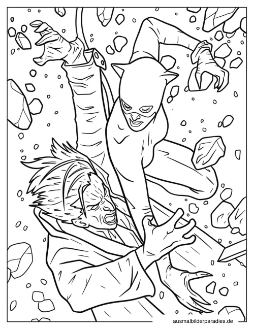 Catwoman Ausmalbild 4 - kostenlos zum Ausdrucken