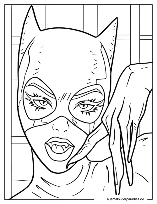 Catwoman Ausmalbild 5 - kostenlos zum Ausdrucken