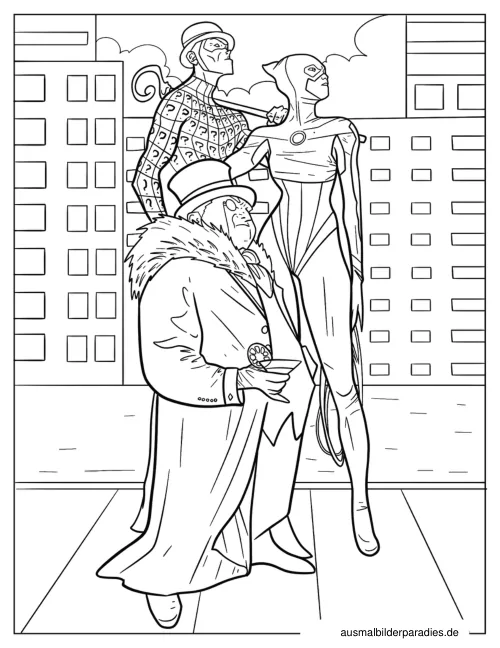 Catwoman Ausmalbild 9 - kostenlos zum Ausdrucken