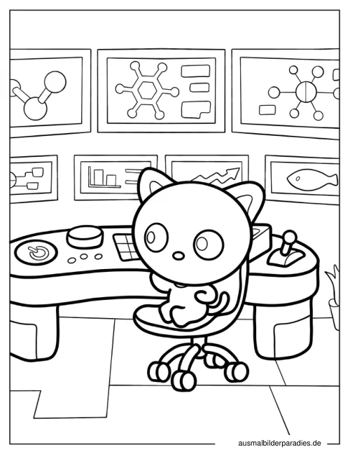 Chococat Ausmalbild 10 als Gratis-PDF Chococat Ausmalbild 10 - kostenlos zum Ausdrucken