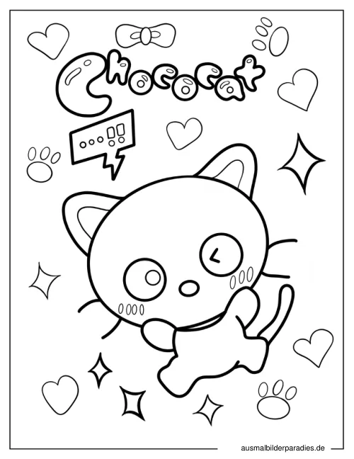 Chococat Ausmalbild 12 als Gratis-PDF Chococat Ausmalbild 12 - kostenlos zum Ausdrucken
