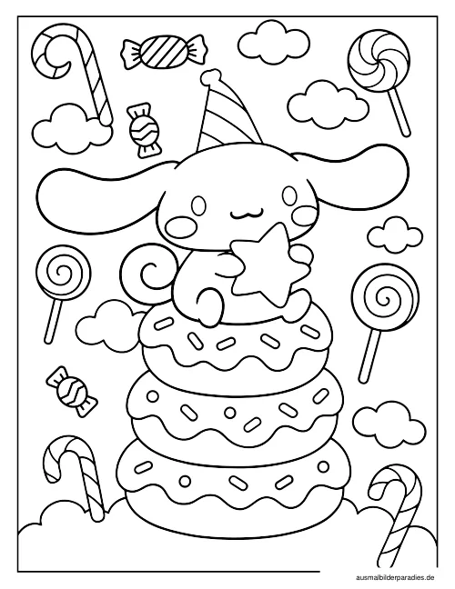 Cinnamoroll Ausmalbild 12 - kostenlos zum Ausdrucken