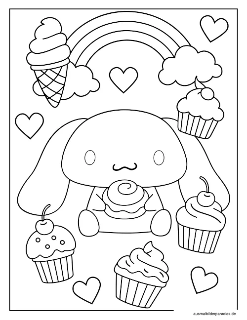 Cinnamoroll Ausmalbild 15 - kostenlos zum Ausdrucken