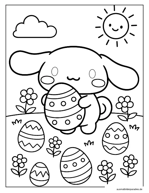 Cinnamoroll Ausmalbild 3 - kostenlos zum Ausdrucken