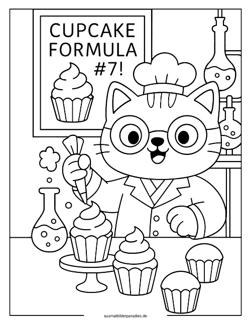 Cupcake Ausmalbild 11 als Gratis-PDF Cupcake Ausmalbild 11 - kostenlos zum Ausdrucken