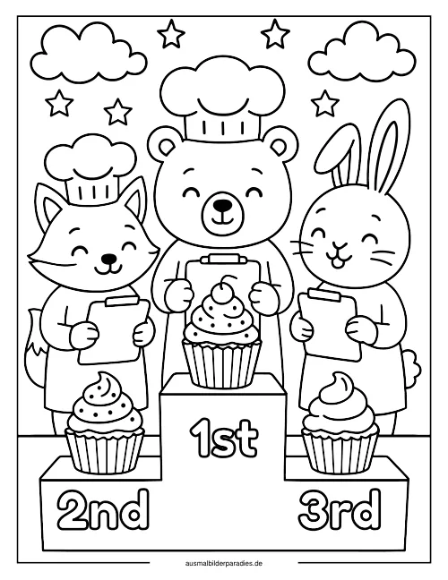 Cupcake Ausmalbild 12 als Gratis-PDF Cupcake Ausmalbild 12 - kostenlos zum Ausdrucken