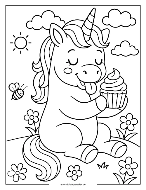 Cupcake Ausmalbild 13 als Gratis-PDF Cupcake Ausmalbild 13 - kostenlos zum Ausdrucken