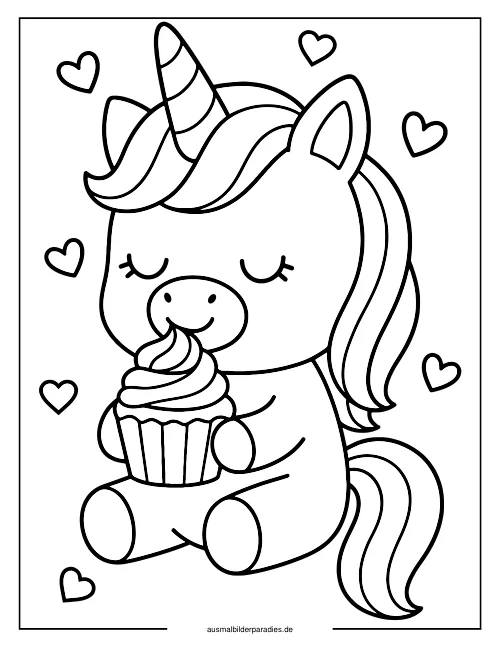 Cupcake Ausmalbild 16 als Gratis-PDF Cupcake Ausmalbild 16 - kostenlos zum Ausdrucken