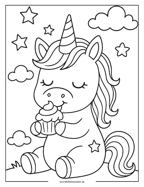 Cupcake Ausmalbild 22 als Gratis-PDF Cupcake Ausmalbild 22 - kostenlos zum Ausdrucken