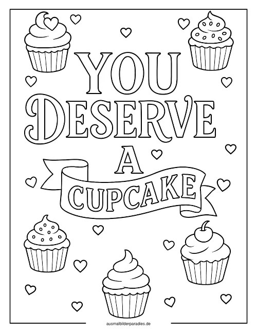 Cupcake Ausmalbild 23 als Gratis-PDF Cupcake Ausmalbild 23 - kostenlos zum Ausdrucken