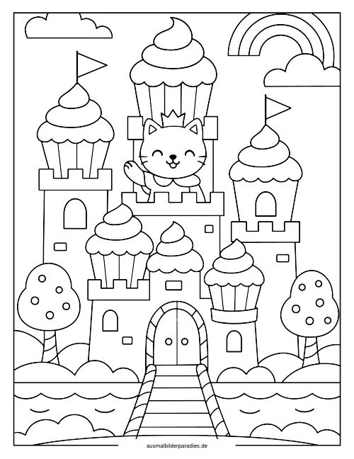 Cupcake Ausmalbild 27 als Gratis-PDF Cupcake Ausmalbild 27 - kostenlos zum Ausdrucken