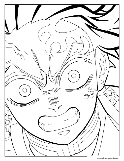 Demon Slayer Ausmalbild 3 - kostenlos zum Ausdrucken