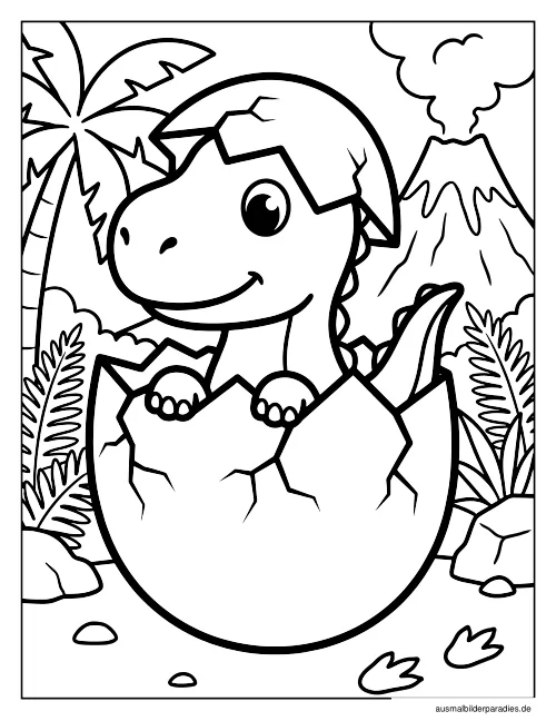 Dinosaurier Ausmalbild 13 als Gratis-PDF Dinosaurier Ausmalbild 13 - kostenlos zum Ausdrucken