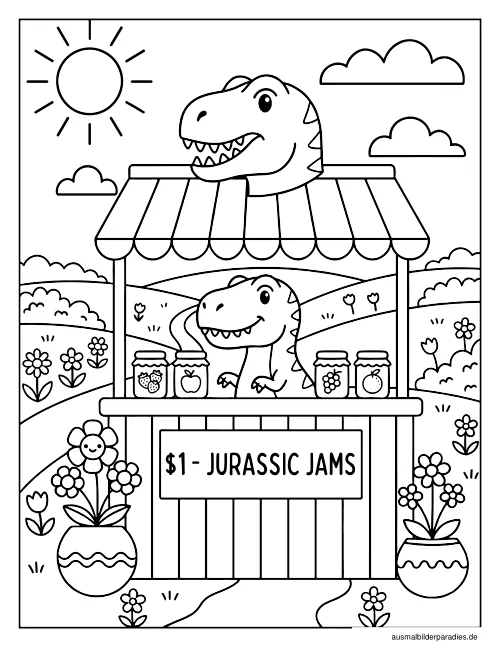 Dinosaurier Ausmalbild 14 als Gratis-PDF Dinosaurier Ausmalbild 14 - kostenlos zum Ausdrucken