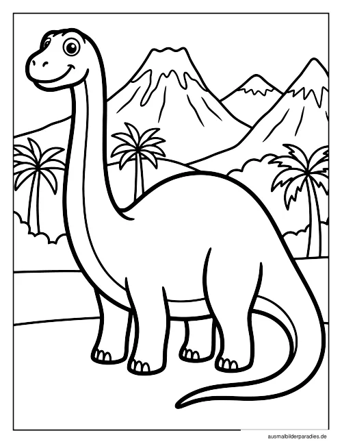 Dinosaurier Ausmalbild 15 als Gratis-PDF Dinosaurier Ausmalbild 15 - kostenlos zum Ausdrucken