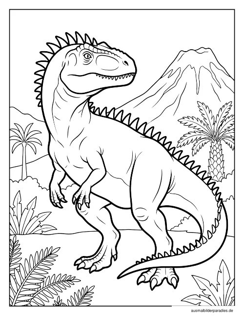 Dinosaurier Ausmalbild 16 als Gratis-PDF Dinosaurier Ausmalbild 16 - kostenlos zum Ausdrucken