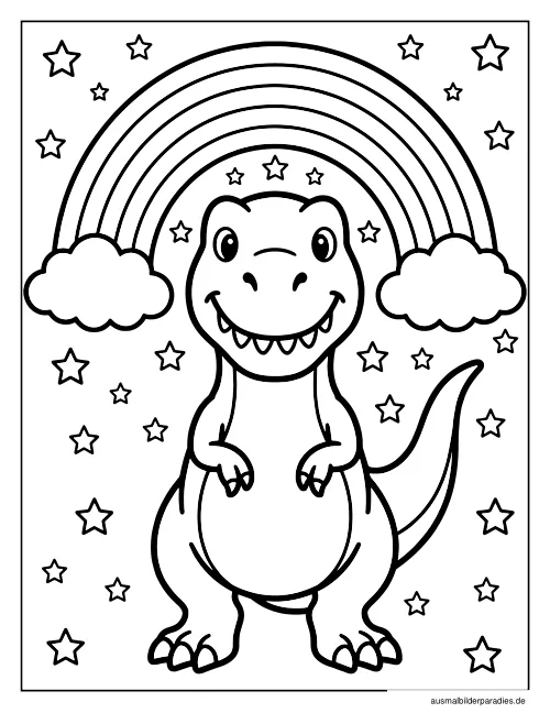 Dinosaurier Ausmalbild 17 als Gratis-PDF Dinosaurier Ausmalbild 17 - kostenlos zum Ausdrucken