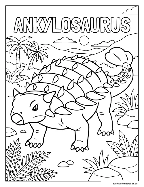 Dinosaurier Ausmalbild 2 als Gratis-PDF Dinosaurier Ausmalbild 2 - kostenlos zum Ausdrucken